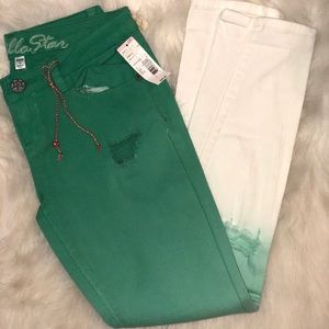 Green & White Jeans